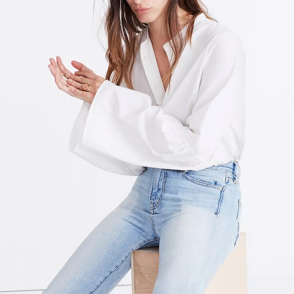 Final Price! Madewell Bell-Sleeve Button-Down Shirt - Picture 1 of 10